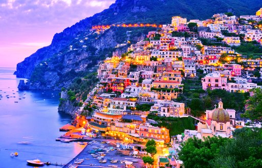 Amalfi coast, Italy at sunset