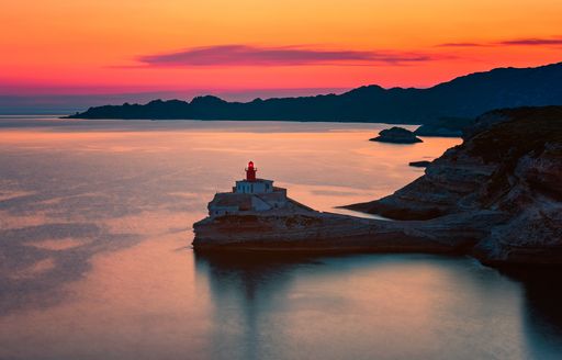 lighthouse in bonifacio, corsica, france