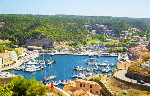 yachts docked in bonifacio harbor corsica france