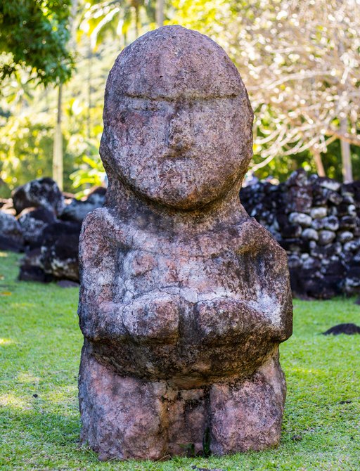 Tiki cultural sculpture in French Polynesia