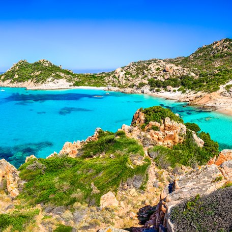 Rock formations along the coastline of Sardinia